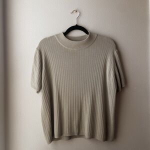 Vintage Ribbed Short Sleeve Sweater